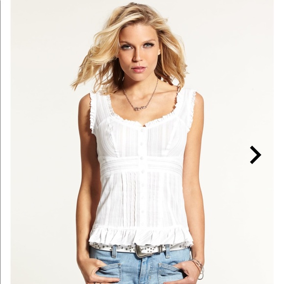 Guess Tops - Guess White Cap Sleeve Top